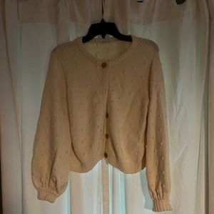 Emerson Fry White/Cream Cardigan with Polkadots